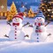 Set of 2 Santa Claus Outdoor Inflatables Lighted Christmas Yard Decorations 42.05cm L x 37cm W x 1.6cm H
